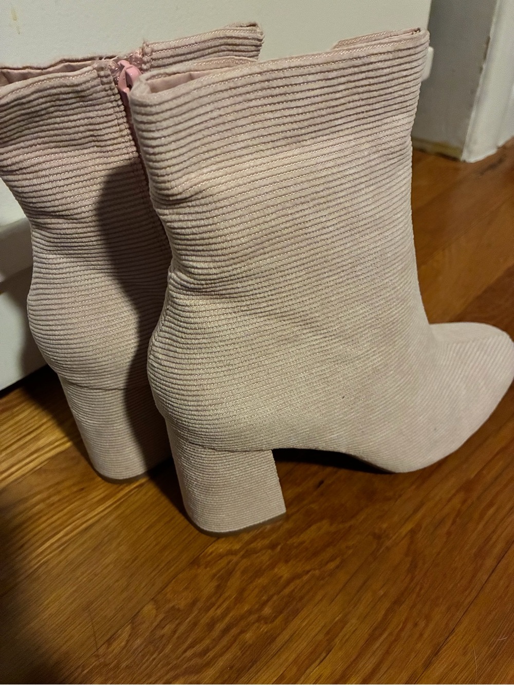 Source Unknown Ribbed Sock Ankle Boots - Light Pink